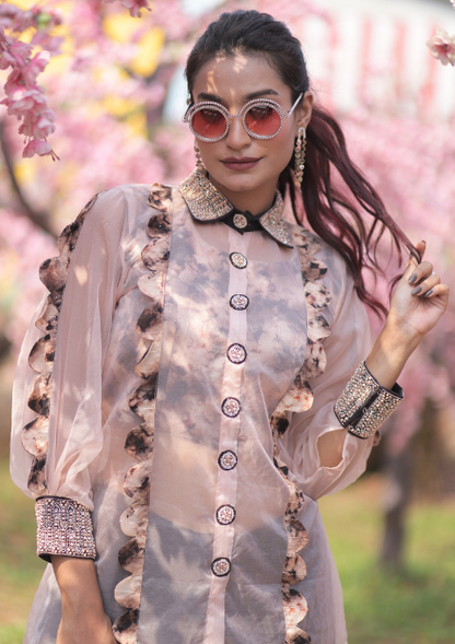 Shibhori Organza Co-Ord Set