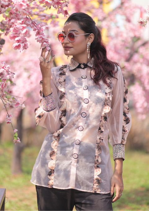 Shibhori Organza Co-Ord Set