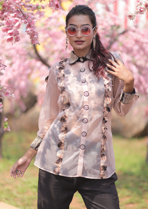 Shibhori Organza Co-Ord Set