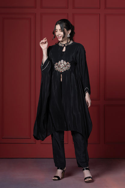 Black Patch Kaftan Set