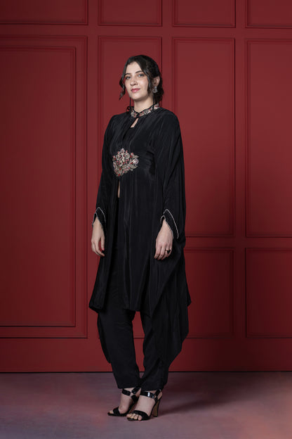 Black Patch Kaftan Set