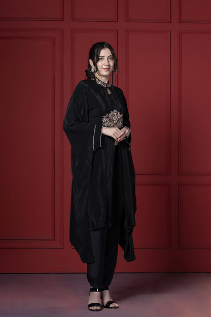 Black Patch Kaftan Set