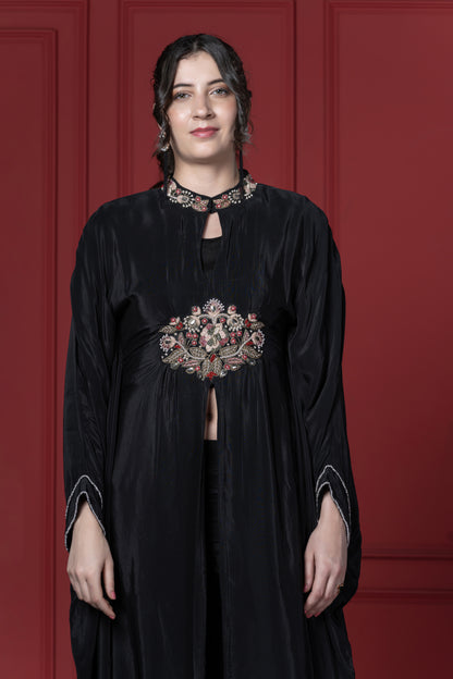 Black Patch Kaftan Set