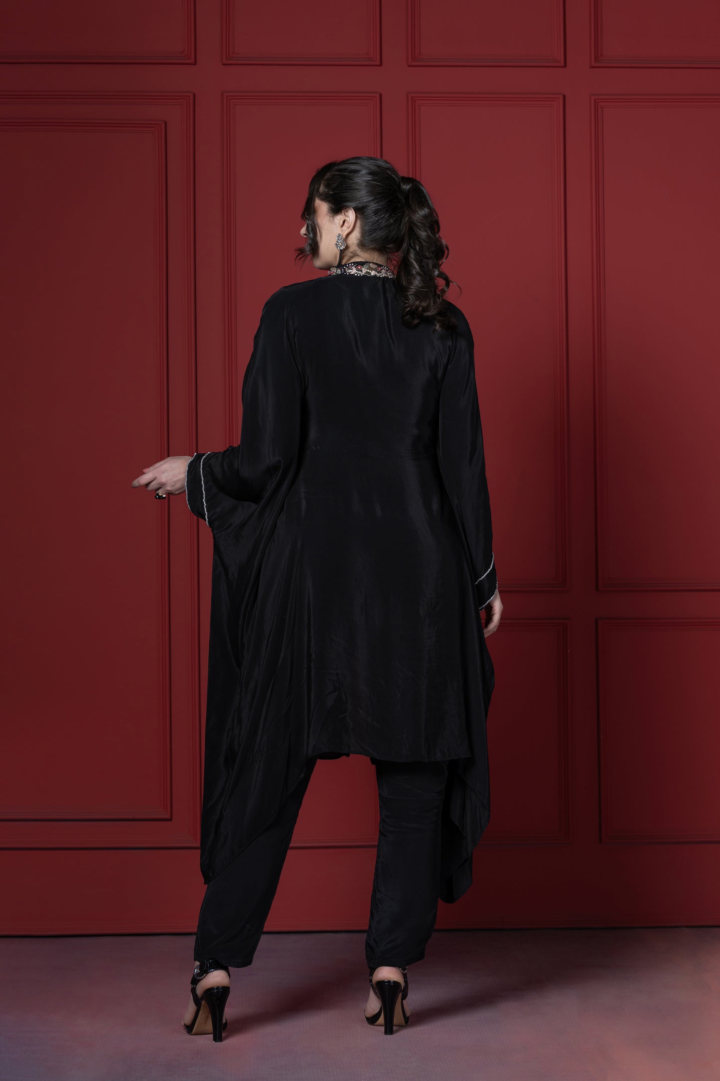 Black Patch Kaftan Set