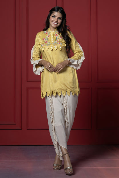 Floral Kurti with Dhoti