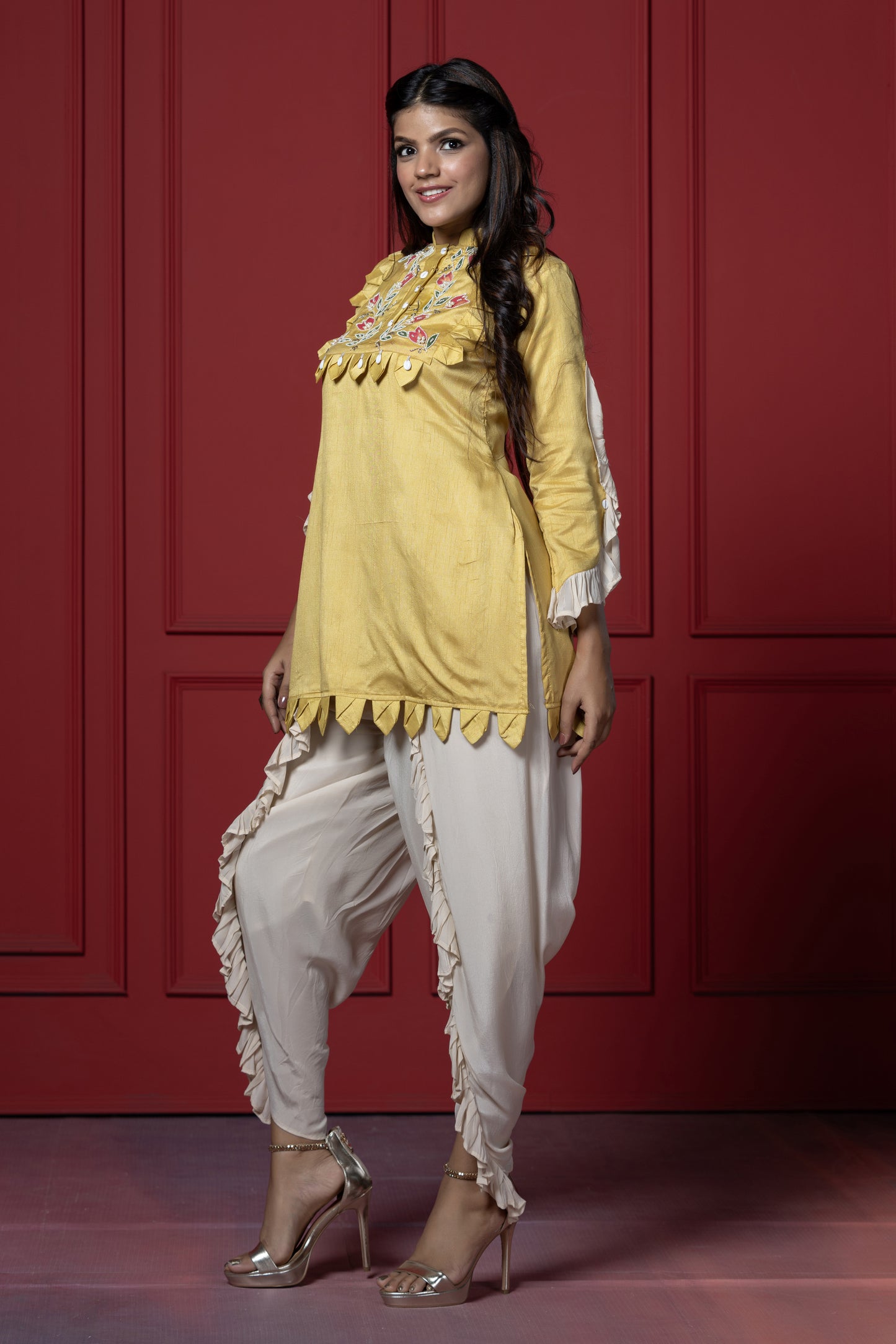 Floral Kurti with Dhoti