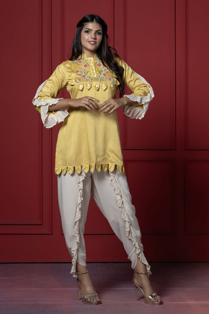 Floral Kurti with Dhoti