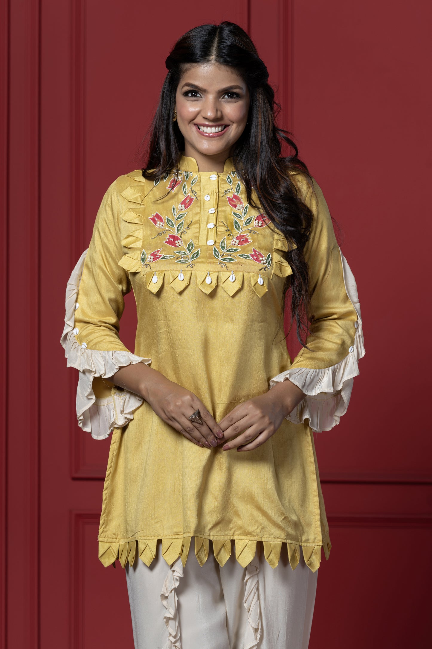 Floral Kurti with Dhoti