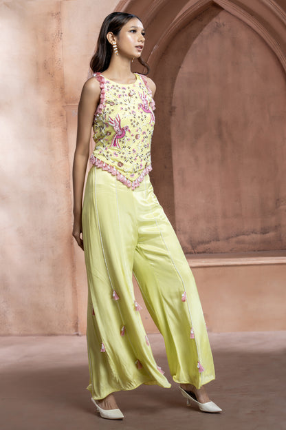 Embroidered Choli Palazzo Set