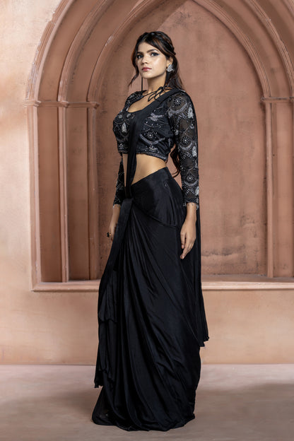 Black Cocktail Saree