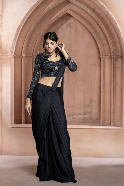 Black Cocktail Saree