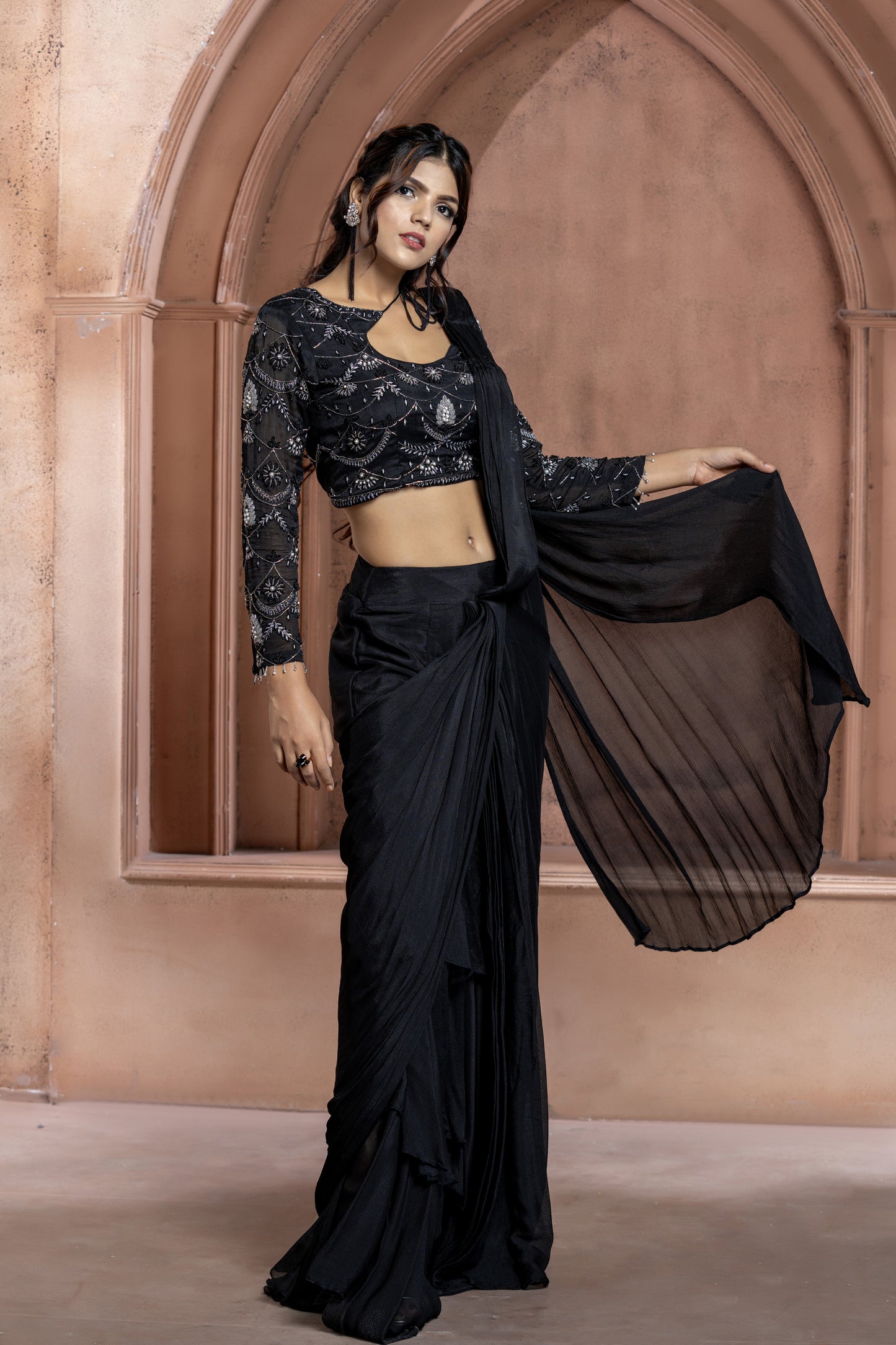 Black Cocktail Saree