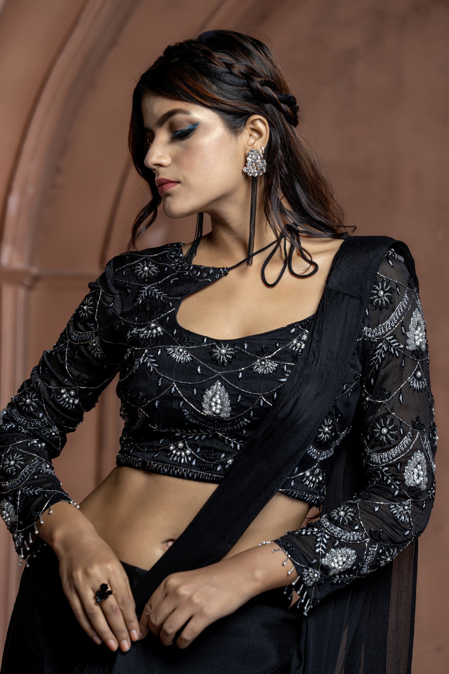 Black Cocktail Saree