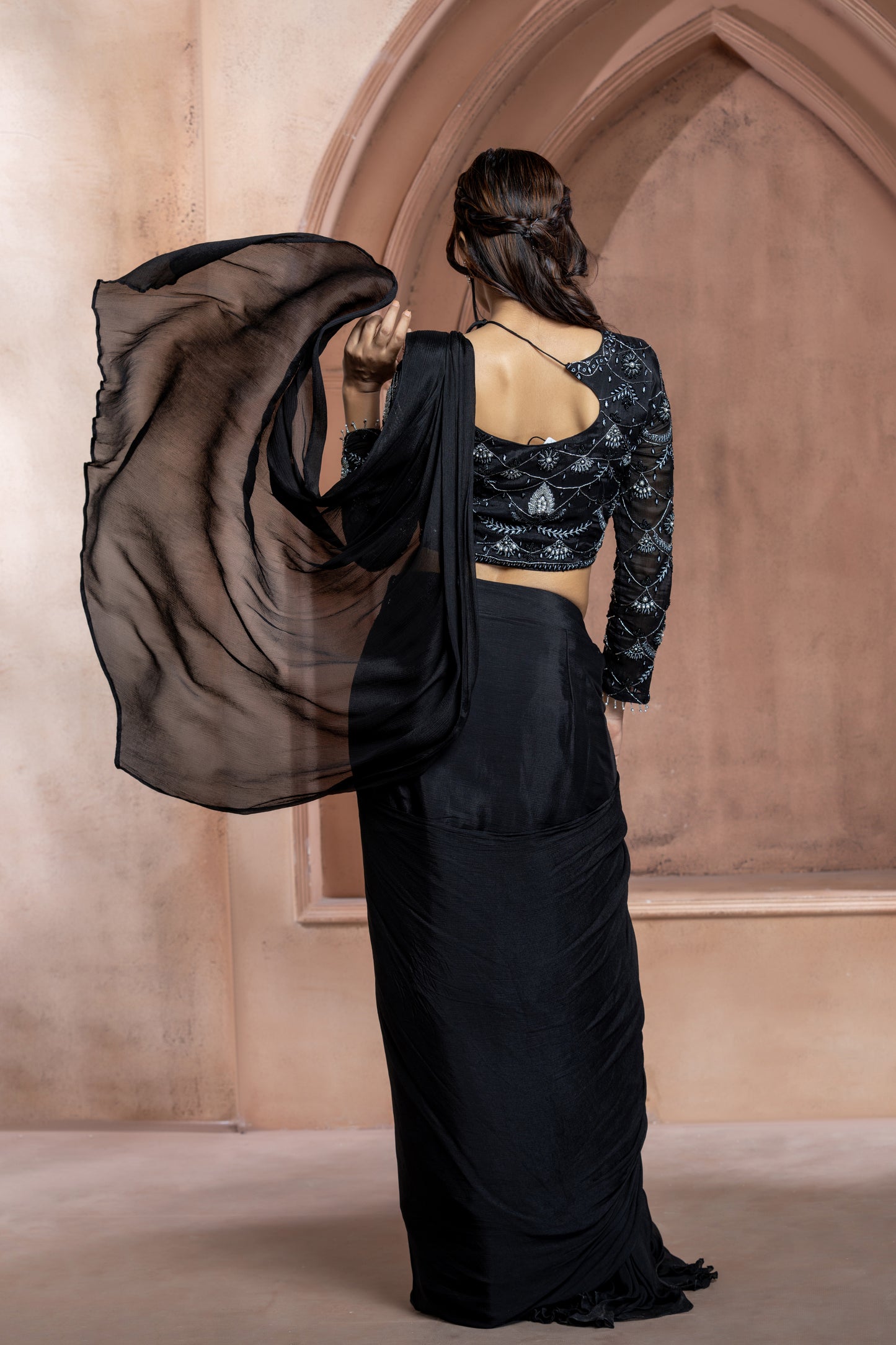 Black Cocktail Saree