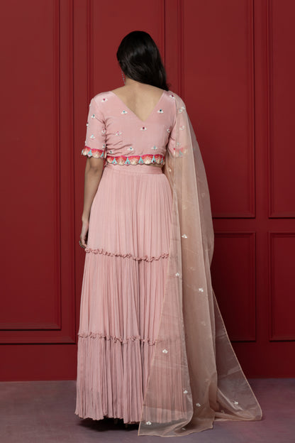 Pink Embroidered Lehenga