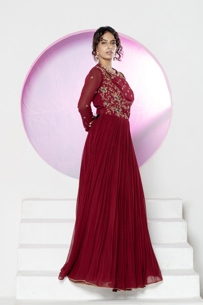 Regal Maroon Gown