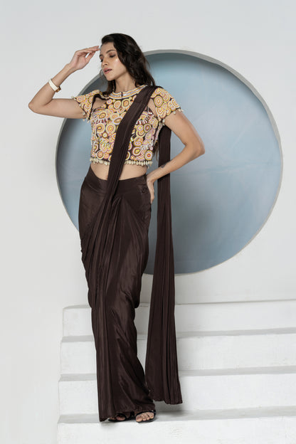 Brown Shell Saree