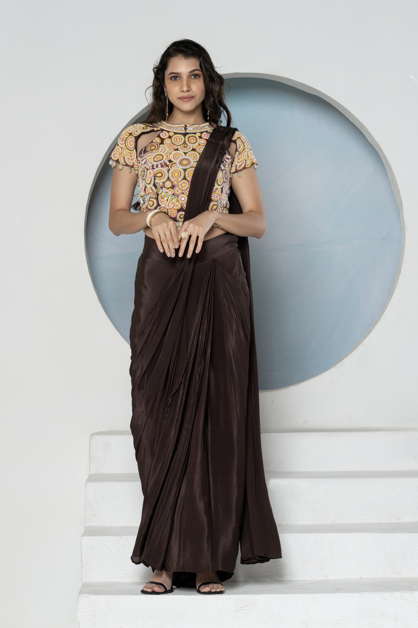 Brown Shell Saree