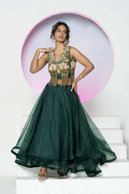 Emerald Green Lehenga Set