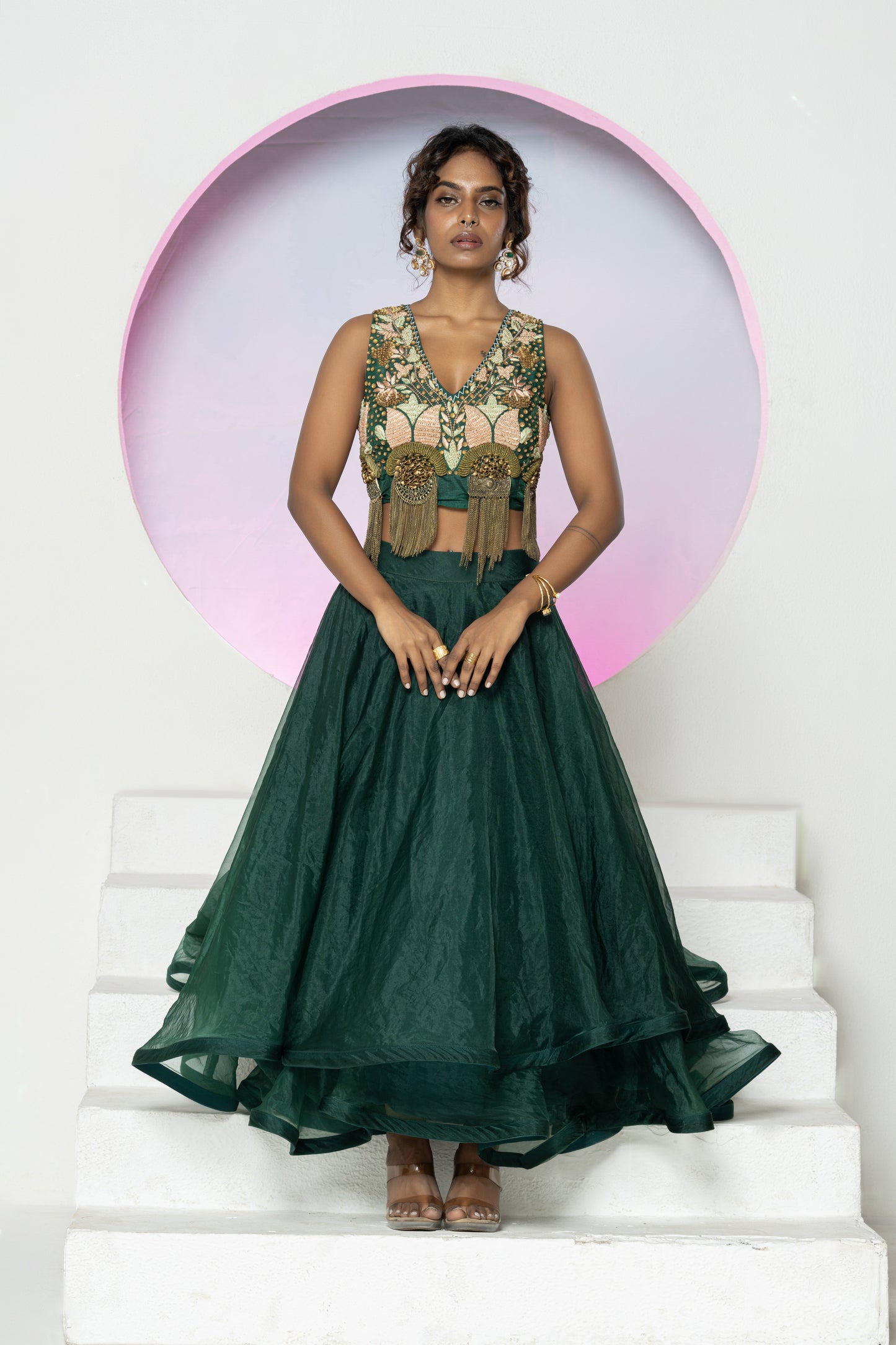 Emerald Green Lehenga Set