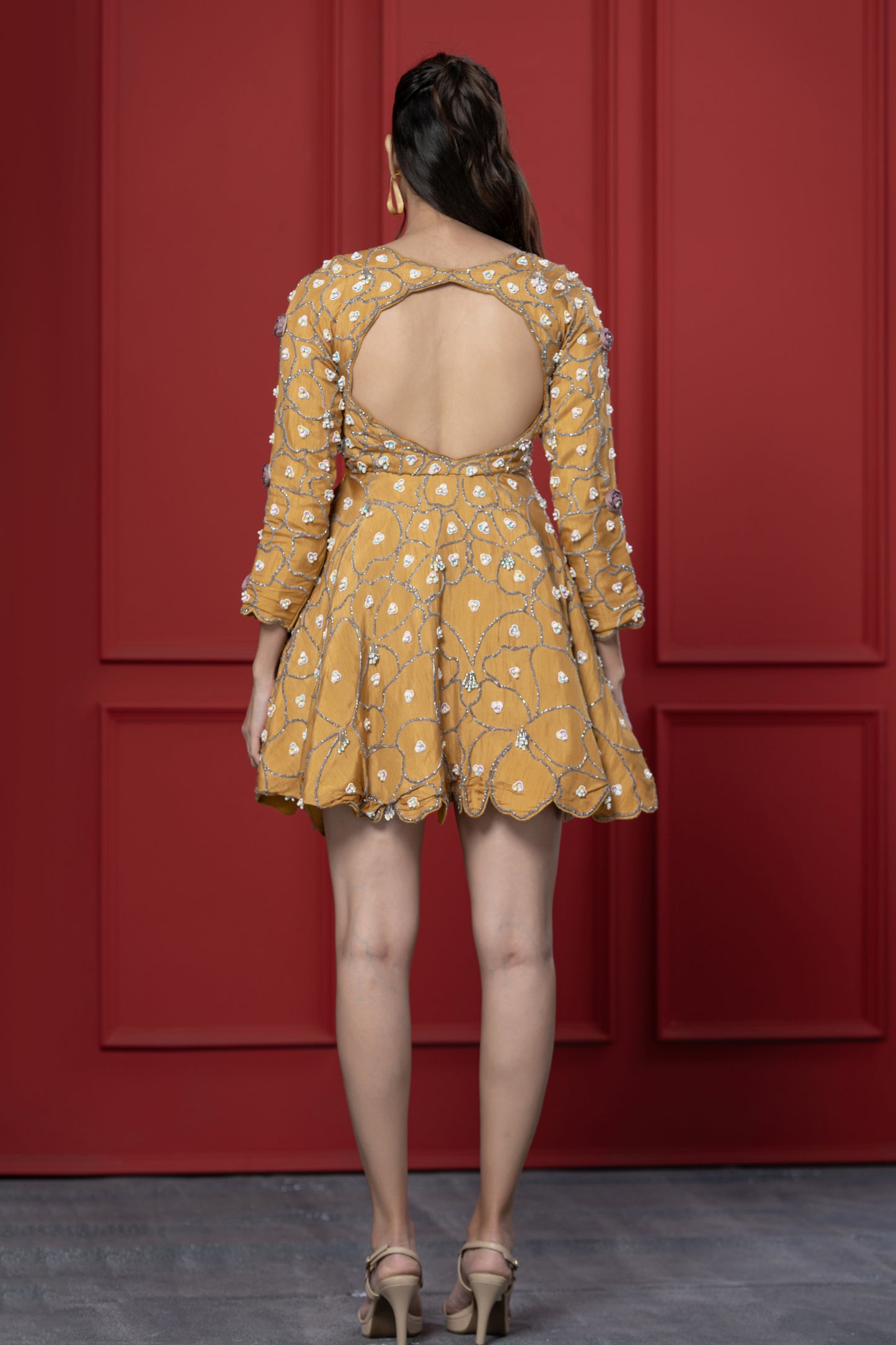 Mustard Embroidered Frock