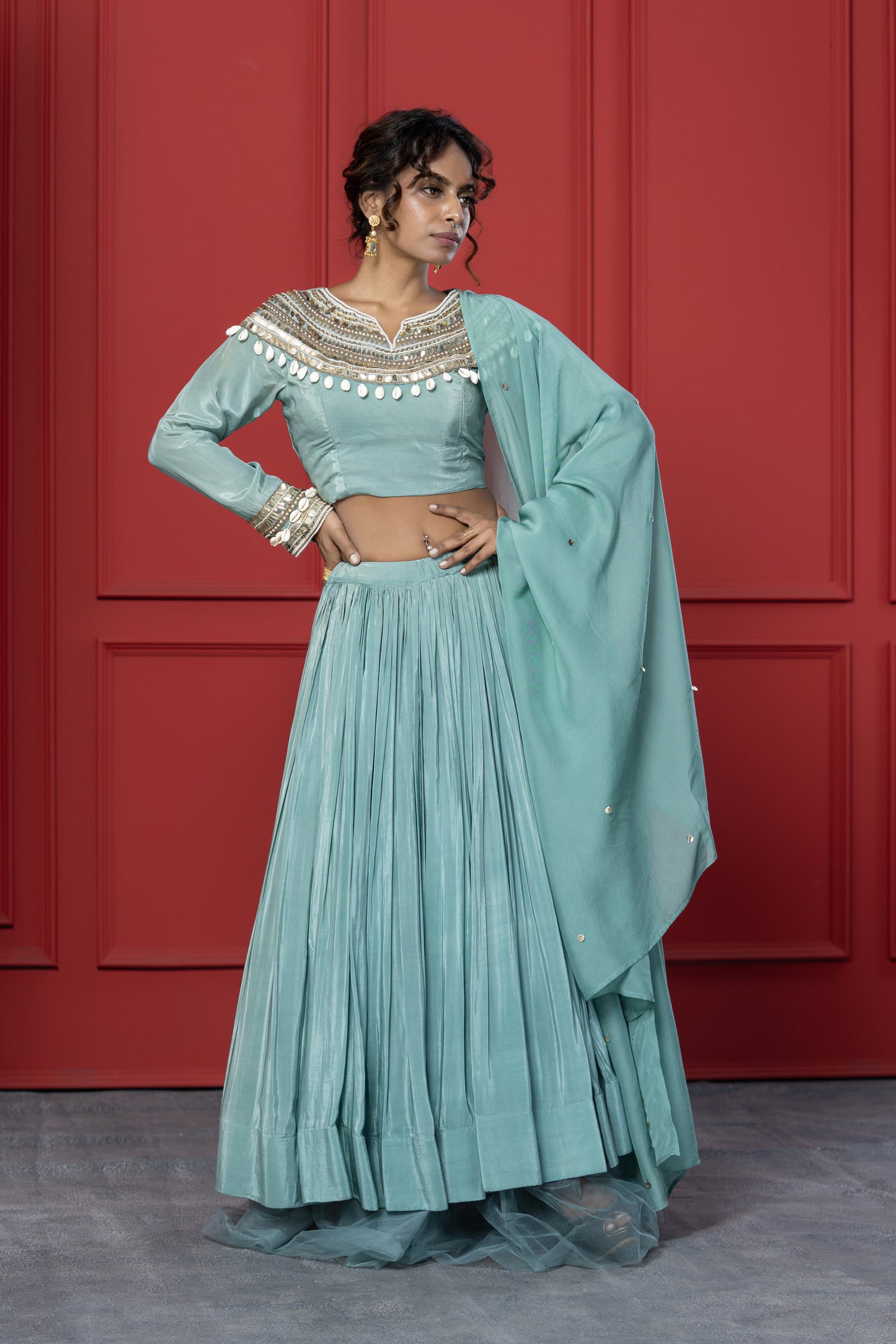 Sea Green Lehenga Set