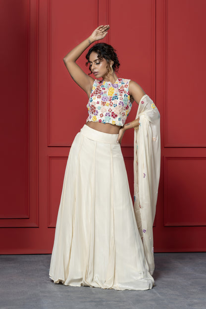 Ivory Floral Lehenga