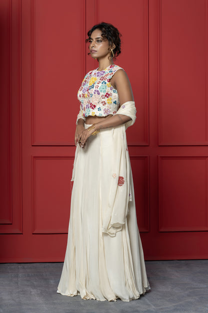 Ivory Floral Lehenga