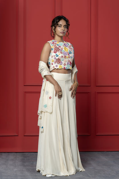 Ivory Floral Lehenga